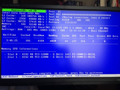 G.Skill DDR3Lメモリー memtest
